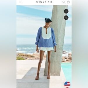 Wiggy Kit BIB SHIRT (BLUE LINEN) - SZ L